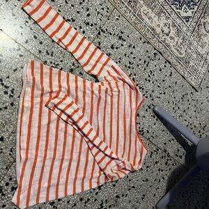 Kiara Orange and White Striped Top